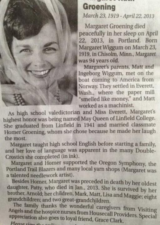 Margaret Groening, Inspiration Behind Beloved ‘Simpsons’ Characters, Dies at 94