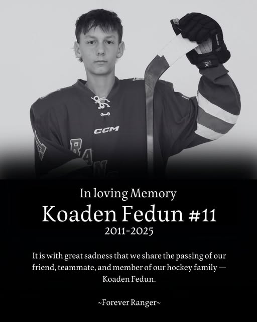 Hockey Community Mourns the Heartbreaking Loss of Beloved Teammate Koaden Fedun
