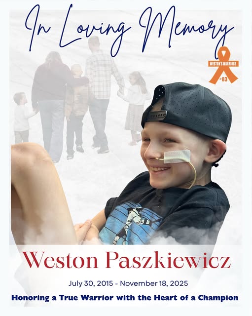 Hockey Community Mourns the Heartbreaking Loss of 10-Year-Old Warrior Weston Paszkiewicz